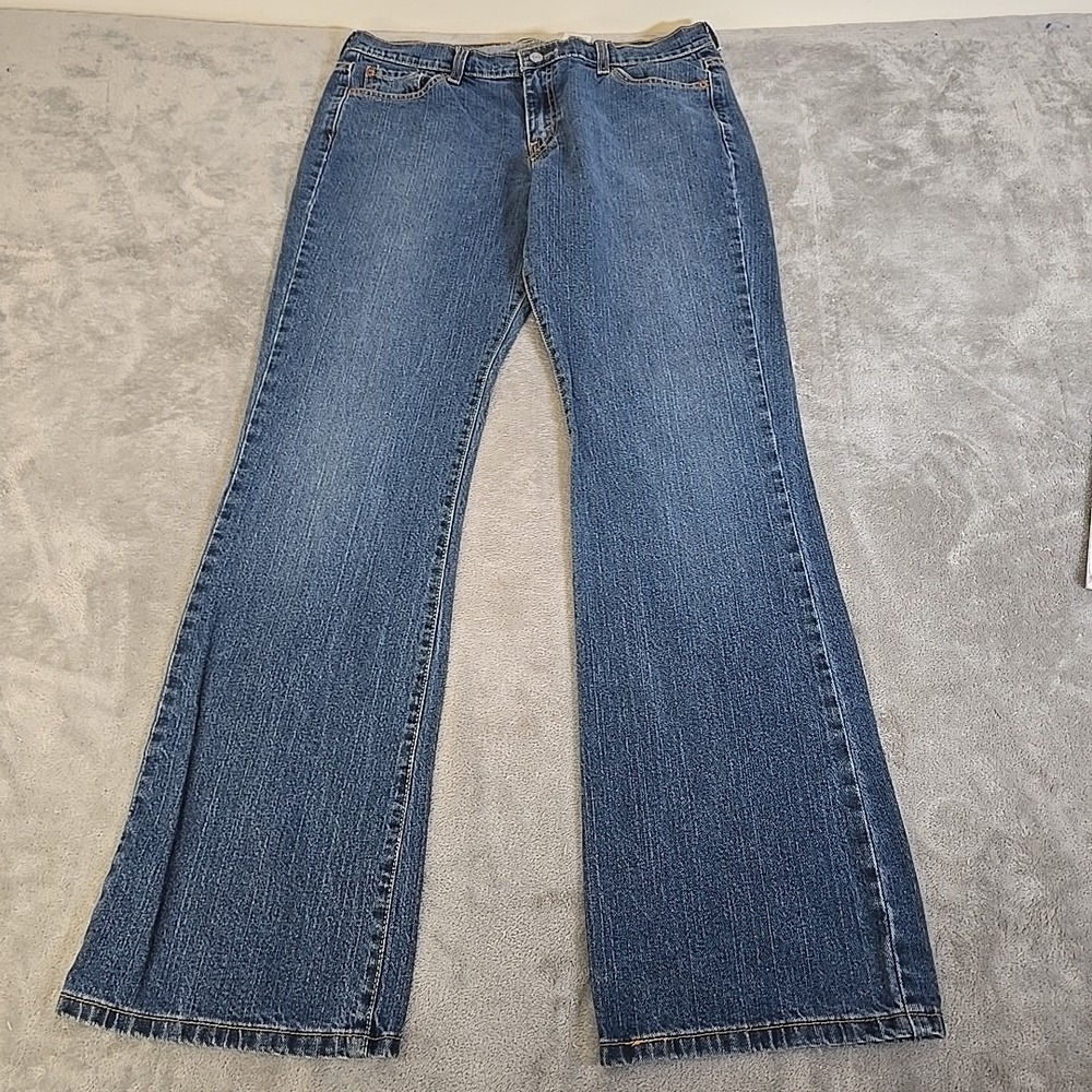 Levis 515 Jeans Womens 14 Long Boot Cut Mid Rise Blue Wash Denim Stretch Casual